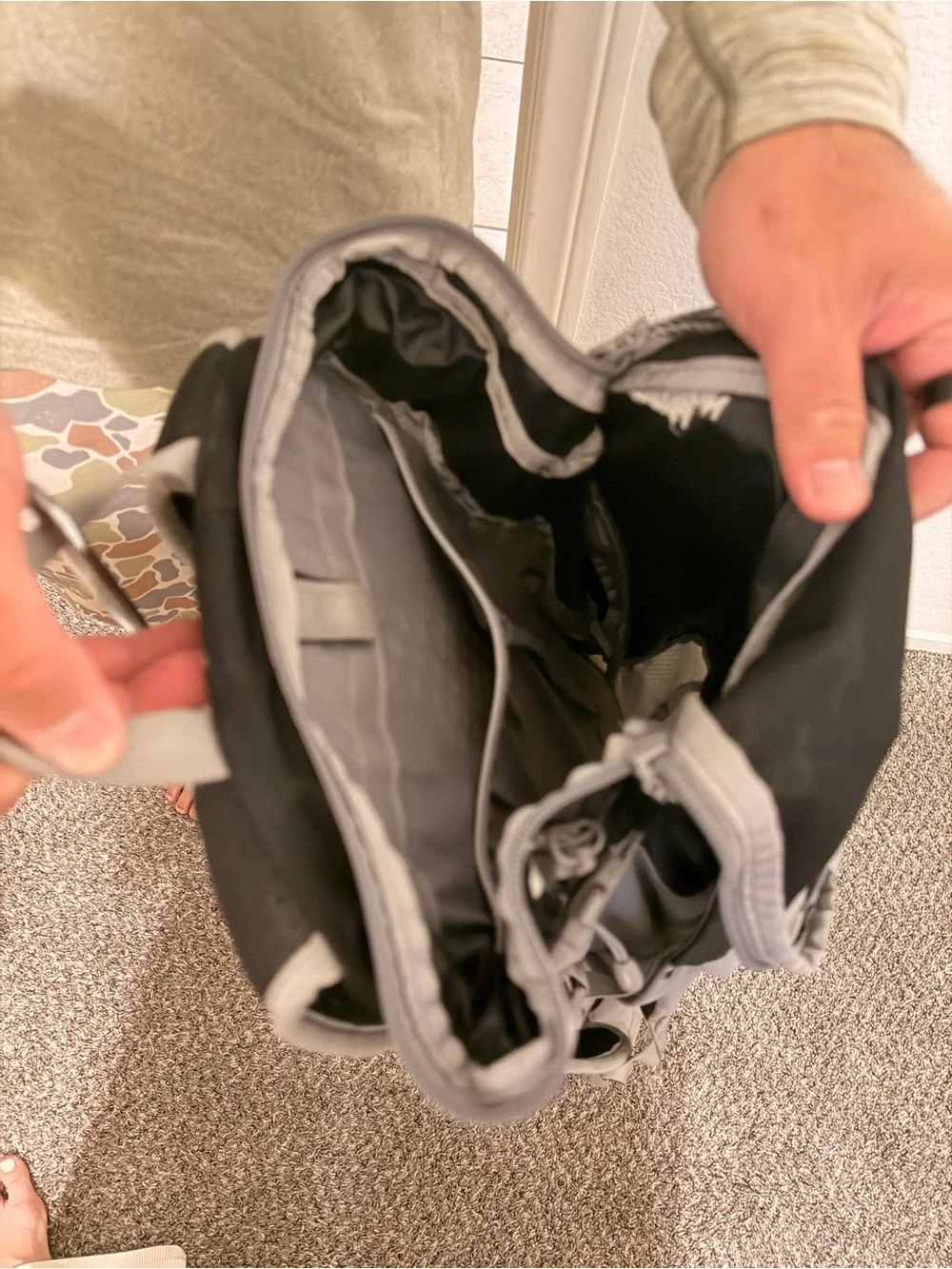 The North Face Men’s Litus 22L Black and Gray Backpack
